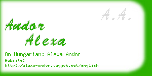 andor alexa business card